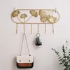 Nordic Style Golden Leaf Hook Creative Coat Cap Hanger Key Organizer Iron Art Wall Hanging Decoration Home Storage Accessories 2