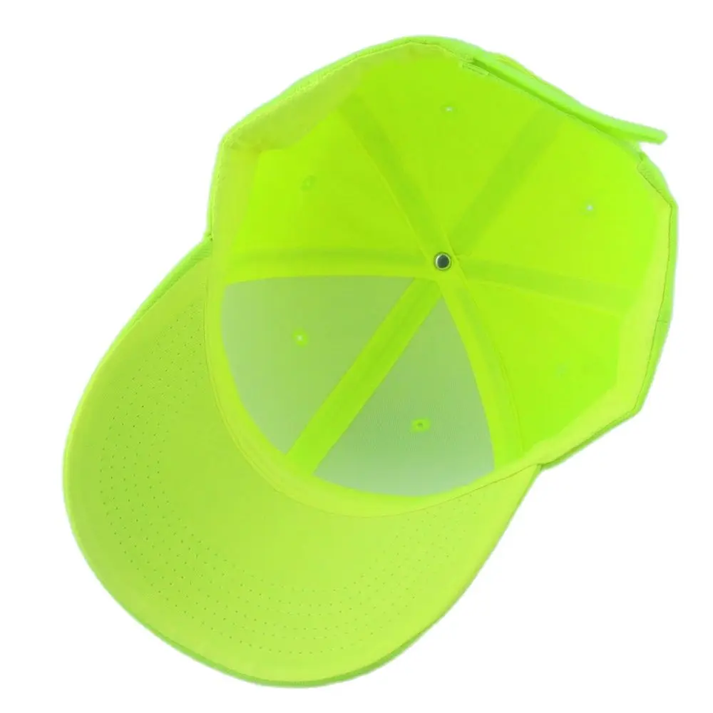 Bright Yellow Green Plain Twill Baseball Cap Blank Casual Hat for Women Men Lime Orange 6 Panel Cap Pre-Curved Visor 4
