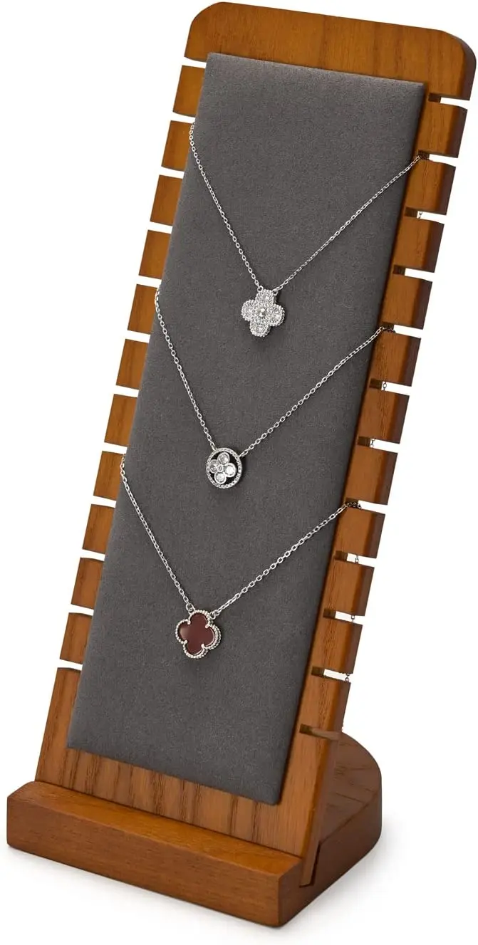 Solid Wood Extended Necklace Holder Rack Jewelry Display Board Soft Mat Multiple Necklace Display Board