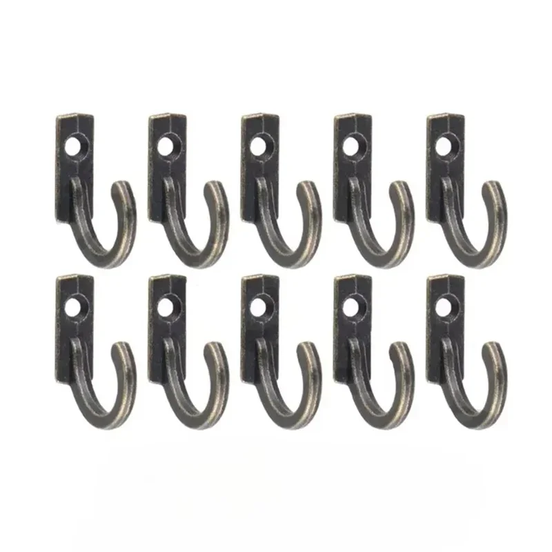 Wall Hanger 10Pcs Vintage Hooks Curved Buckle Horn Lock Clasp Hook For Wooden Jewelry Box Furniture Home Decor