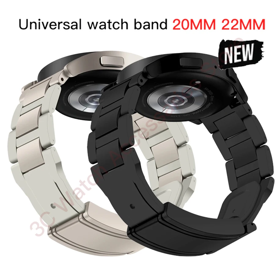 Universal Sports Silicone Watch Strap, 20/22mm, Compatible with Various Smartwatches