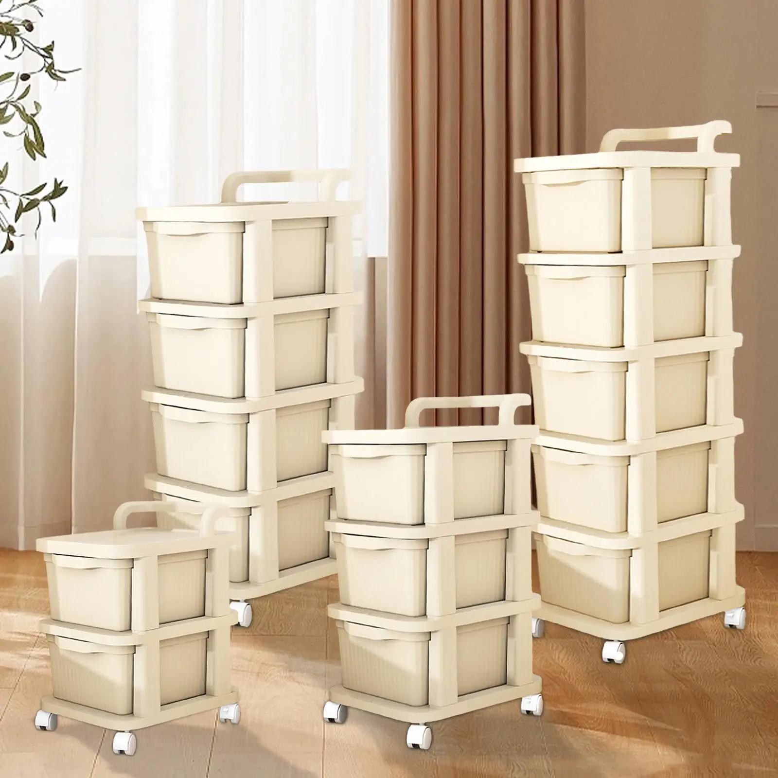 Storage Drawer Cart with 360&deg; Rotating Wheels Home Organization for Bathroom