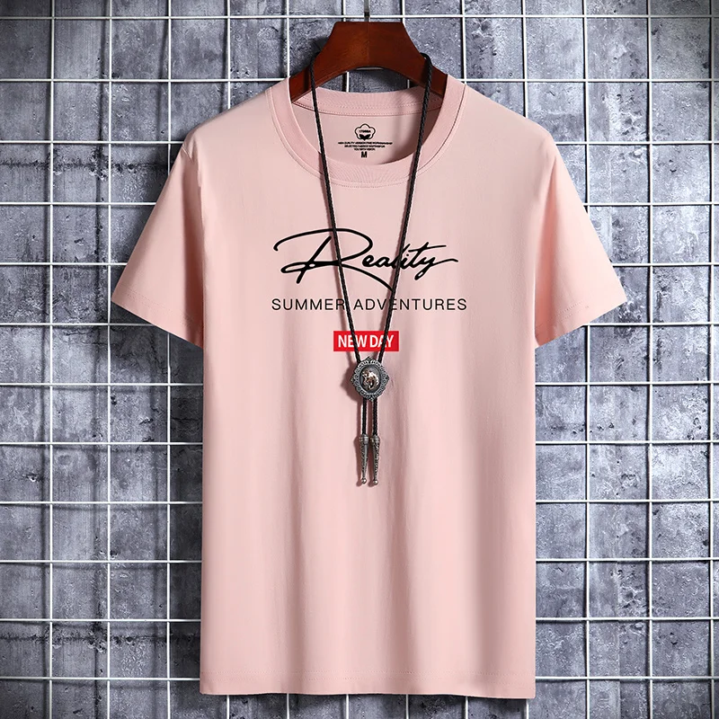 2022 NEW Letter Printing 100% Cotton Men T Shirt Hip-Hop Cotton T-shirt O-neck Summer Male Causal Tshirts Fashion Loose Tees J02