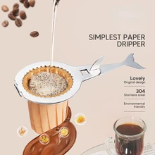 

Stainless Steel Coffee Cup Holder Reusable Hand Drip Coffee Holder Make High-quality Coffee with Original Pulp Filter Paper