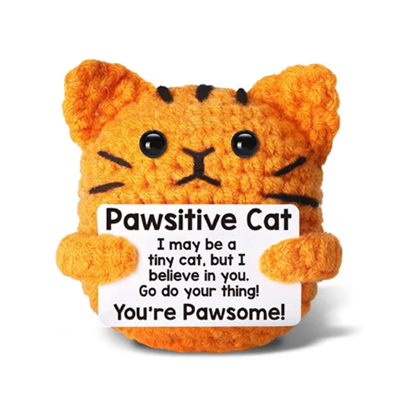Funny Crochet Positive Energy Cat Doll Handmade Knitted Flower Bee Ornament Christmas Gifts with Card Home Room Decoration 5 Sa6463cc917524e0bb79a13d875534882a