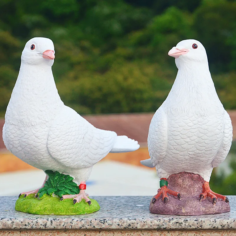 Resin pigeon miniature landscape ornament white pigeon bird