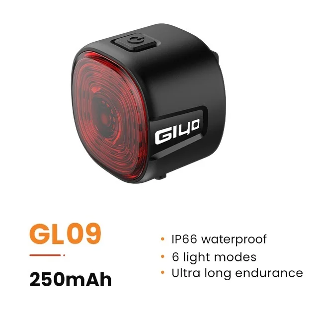 Giyo Smart Bicycle Rear Light Auto On/Off Stop Signal Brake Road Bike LED Taillight USB Charge MTB Cycling Safety Flash Lamp