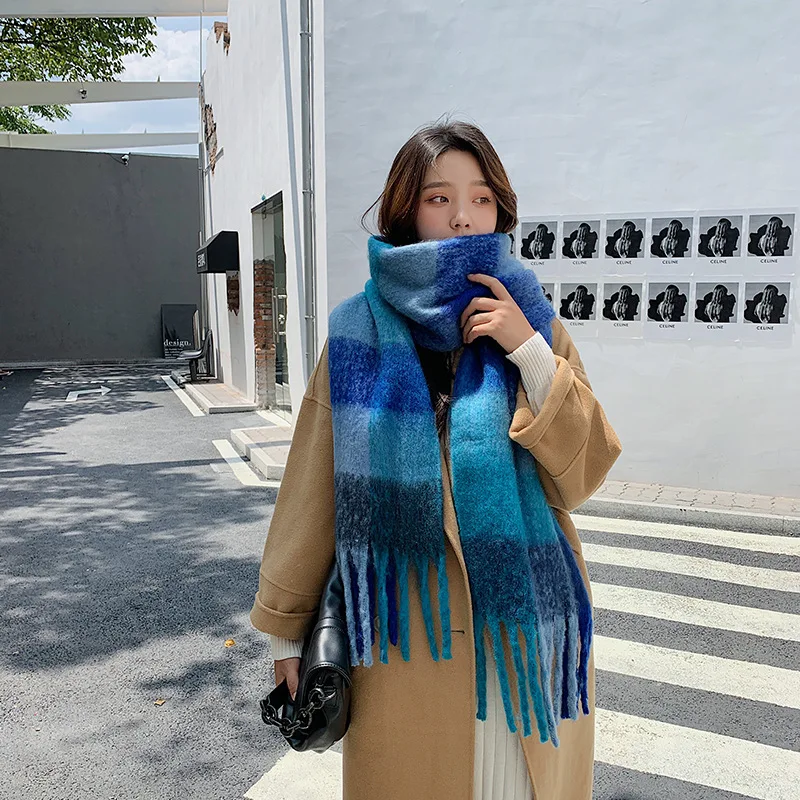 

Brand Cashmere Scarf Women Bright Solid Colors Winter Shawls and Wraps Hijab Tassel Female Foulard Thick Blanket Pashmina Stoles