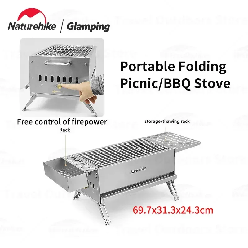 

Naturehike Outdoor Multifunctional BBQ Stove/Campfire Stove Camping Stainless Steel Wood Burning Stove 3-5 People