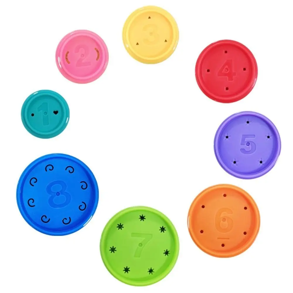 Cartoon Bear Stacking Ring Tower Building Block Montessori Stacking Nesting Circle Toy Early Education Plastic Cement
