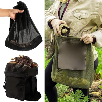 MultiPurpose Mesh Foraging Bag Mushroom Bag Mushroom Hunting Bag Collapsible Fruit Gathering Mushroom Basket For Outdoor