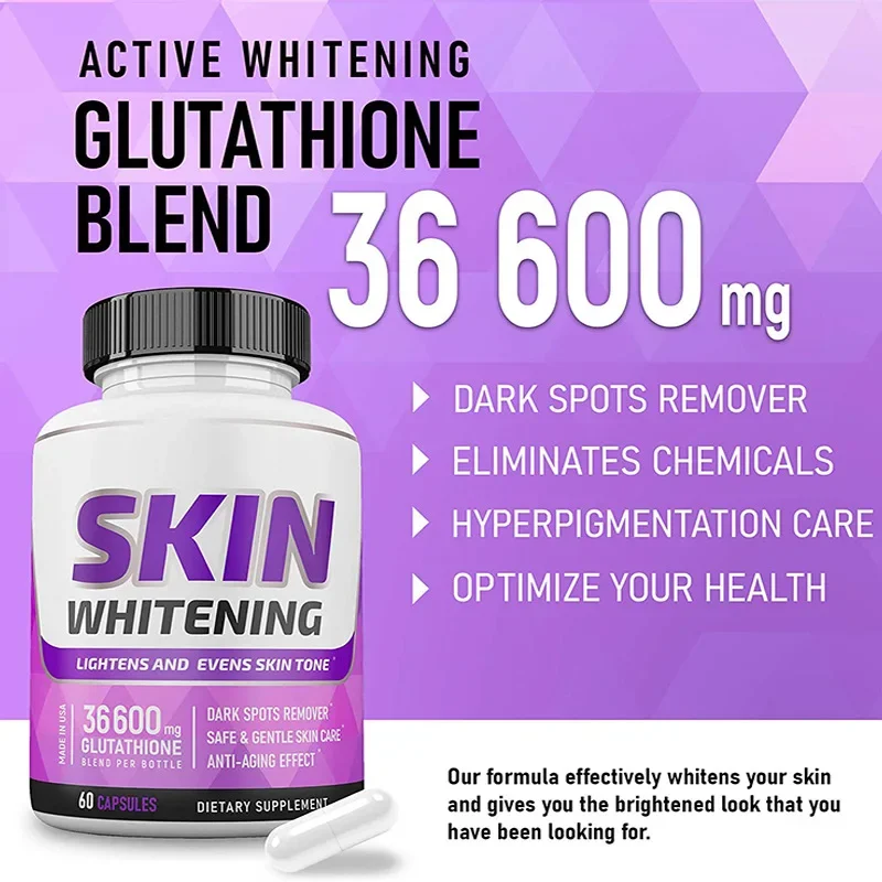 Glutathione capsules brighten skin tone and improve pigmentation