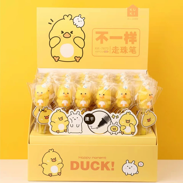 Kawaii Cute stylo Cute Yellow Duck Neutral Pen Desktop Three