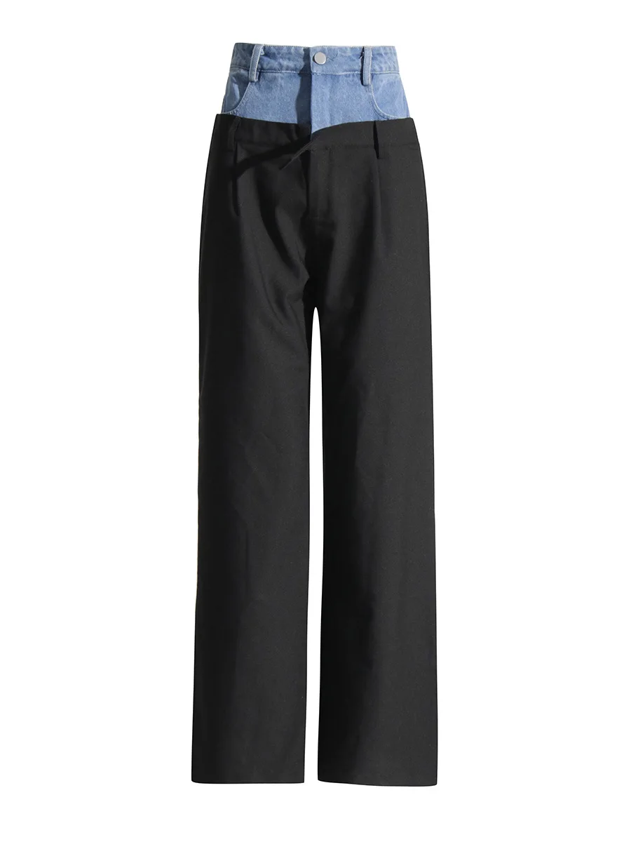 

Women‘s Stylish Patchwork Flared High-Waisted Long Pants