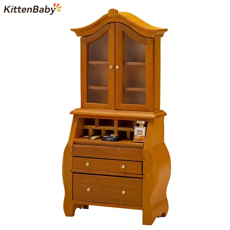 

1:12 Dollhouse Miniature Bookcase Showcase Storage Cabinet Locker Display Cabinet Home Furniture Model Decor Toy