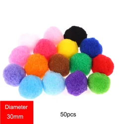 Mixed Size Fluffy Soft Pom Poms for DIY Crafts and Home Decor (30mm 50pcs Mixed)