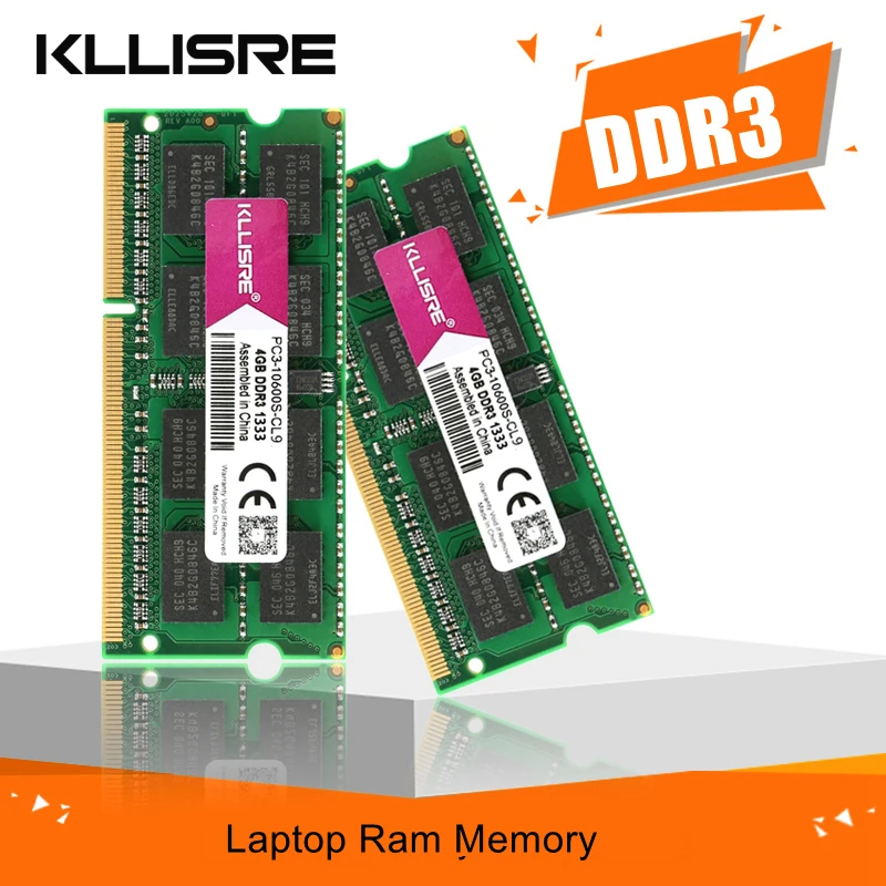 Kllisre DDR3L DDR3 Sodimm 노트북 램 메모리, 4GB, 1333MHz, 1600MHz