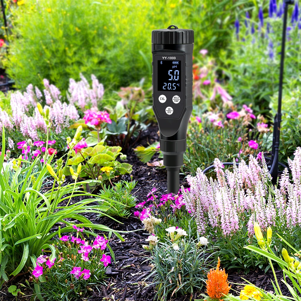 Yieryi Smart Bluetooth Soil PH TEMP Meter YY-1033 Garden Potted Plants Acidity Data Logger Monitor for Orchard Greening Farms