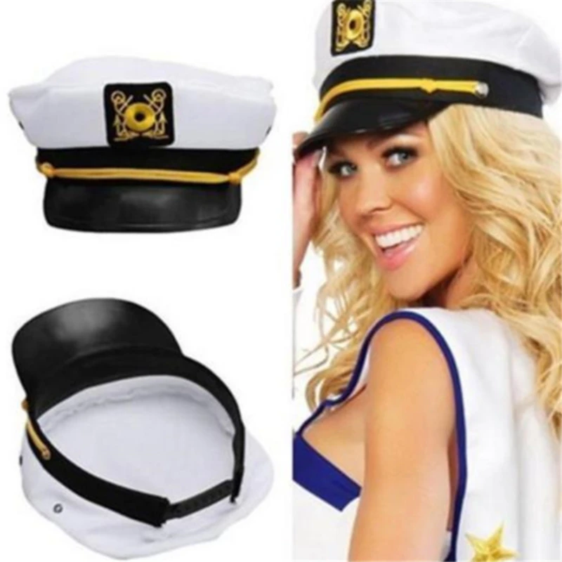 Adult Yacht Military Hats Boat Ship Sailor Captain Costume Hat Adjustable Cap Navy Marine Admiral For Men Women sailor hat women hats yacht captain hat women military hat mens hat