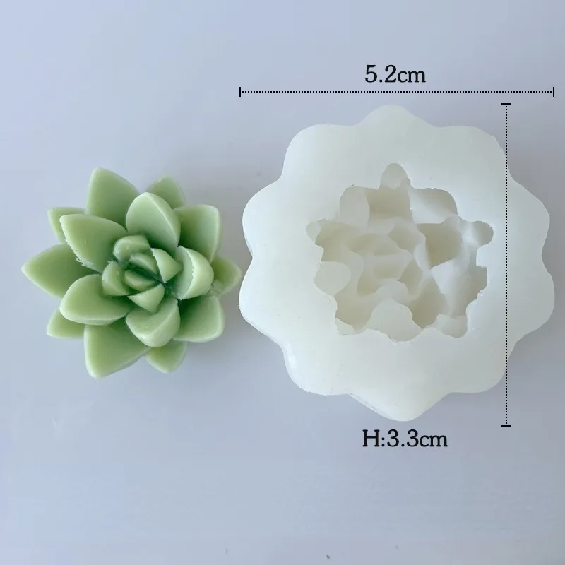 thumbnail image 2 of 2 Pack Rose & Succulent Silicone Molds For Candle Making & Home Decor 2 of 9