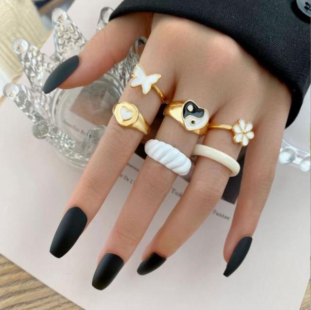 jewelry women rings rose gold ring set vintage sale undefined wholesale bague femme for girls bts accesorios Christmas 2020