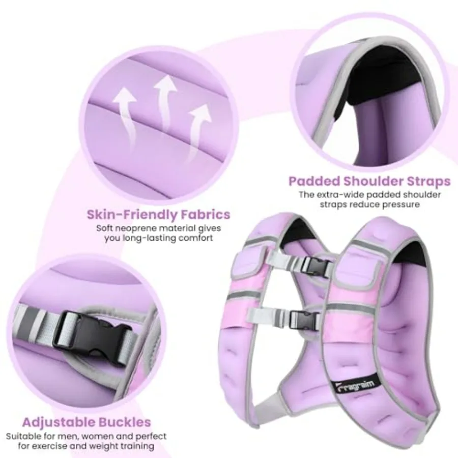 Adjustable Weighted Vest for Women Men, 14-18lb Weight Vest with 4 Removable Iron Weights, Phone Holder and Back Pocket, Vest fo