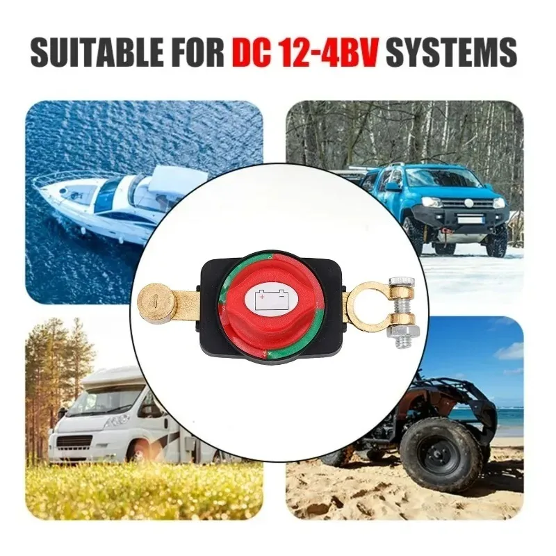 Auto Battery Disconnect Switch on/Off Battery Isolator Power Cut Master Isolator Circuit Breaker Parts for Car/Rv/Boat 12-48V