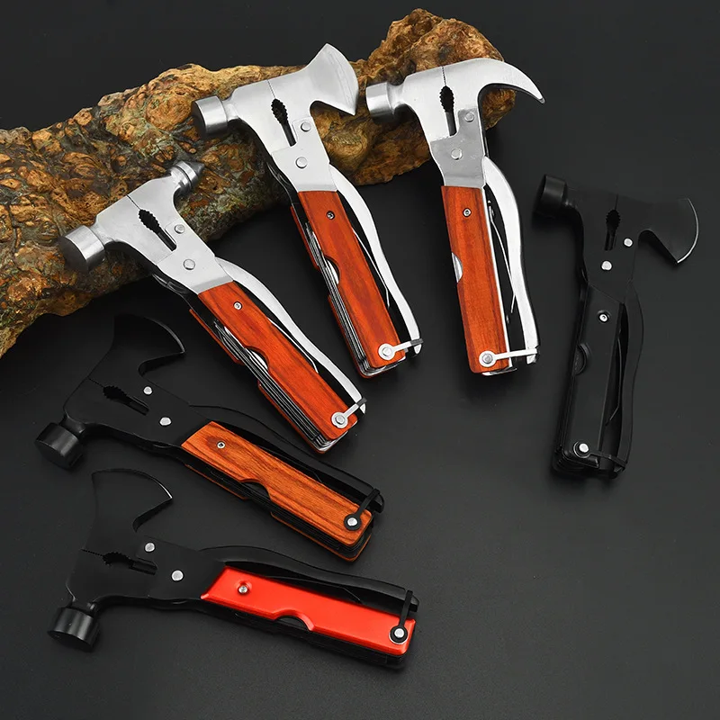 Multi-function Axe Hammer Portable Outdoor Tool Stainless Steel Car Rescue Hammer Window Breaker for Hiking Climbing Fishing outdoor axe