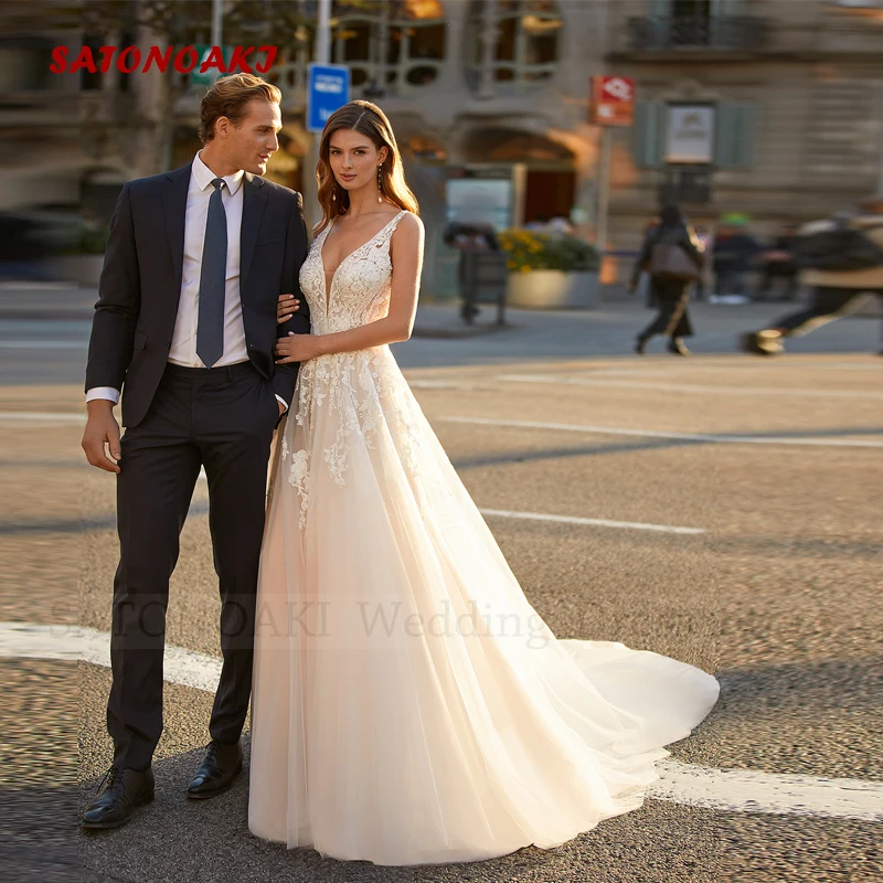 

Женское кружевное свадебное платье It's yiiya, белое элегантное платье в стиле бохо с V-образным вырезом, открытой спиной и аппликацией, расширяющееся книзу, без рукавов на лето 2019