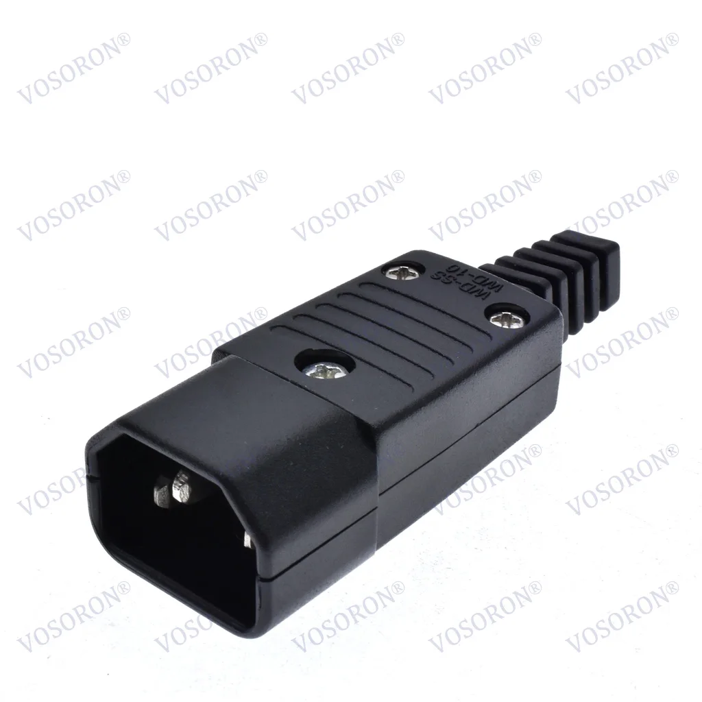 IEC320 C13 C14 C15 UPS PDU 커넥터 전원 코드 재배선 가능 케이블 배선 플러그 남성 여성 AC 전원 소켓 플러그 10A