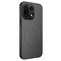 Luxury Carbon Fiber Armor Shockproof Case - Skin Protective Cover with Magnetic Feature for OnePlus 11 (Gray)
