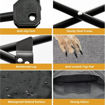 Elevated Dog Bed Portable Raised Pet Cot Indoor Folding Dog Cot Bed Padded Filling Carrying Bag Included Pet Camping Traveling 2