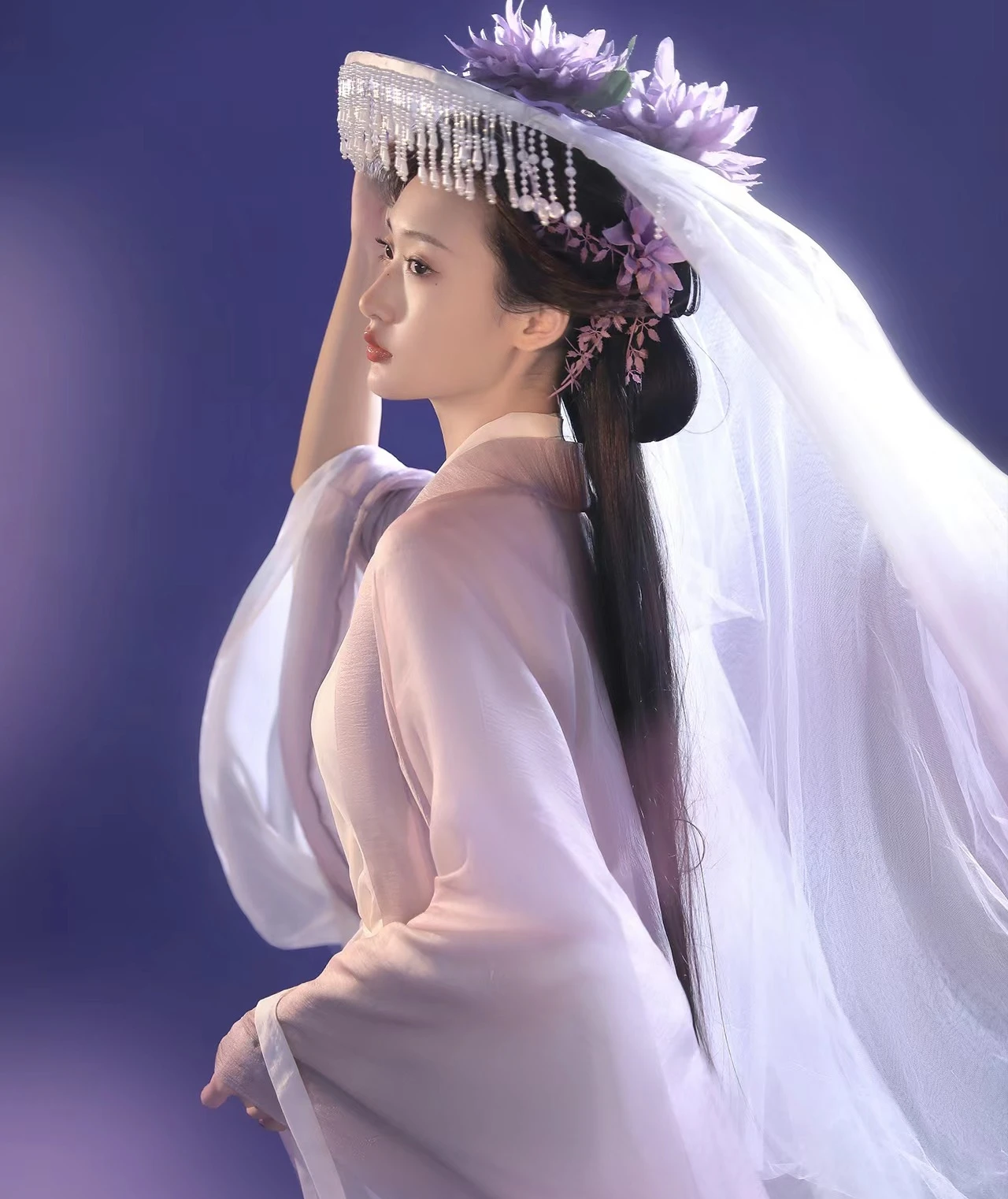 Cosplay Martial Arts Hat Ancient Hat Veil Han Suit Female Romantic Crystal Curtain Han Suit Loki Star Lord Femme