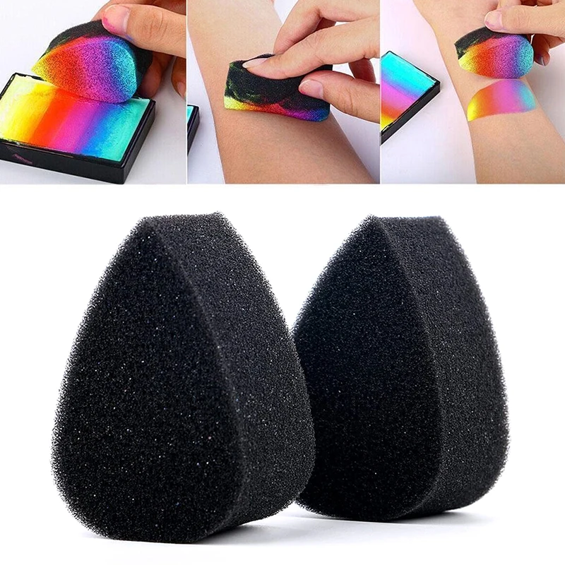 10PCS 어린이 얼굴 페인트 스펀지 다채로운 꽃잎 스펀지 폼 페인팅 공예 세트 드로잉 바디 페인팅