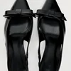 2024 Modern Office Shoes for Women Black Wedding Slingback Pointed Toe Butterfly Decoration Female High Heeled Sandals 3