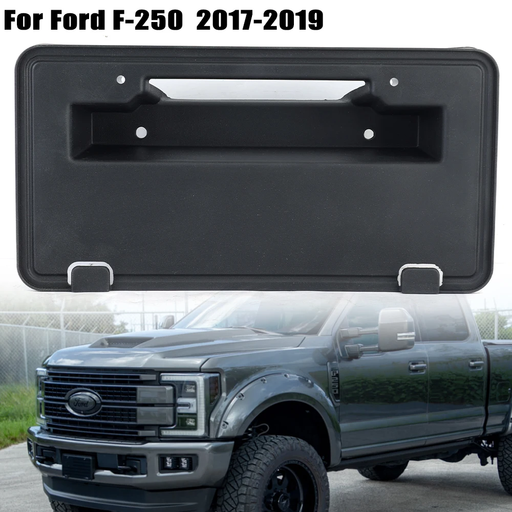 포드 F250 2017 -2019 용 전면 번호판 브래킷, 블랙 프레임 장착 교체 HC3Z-17A385-AA 브래킷, 거치대 어셈블리