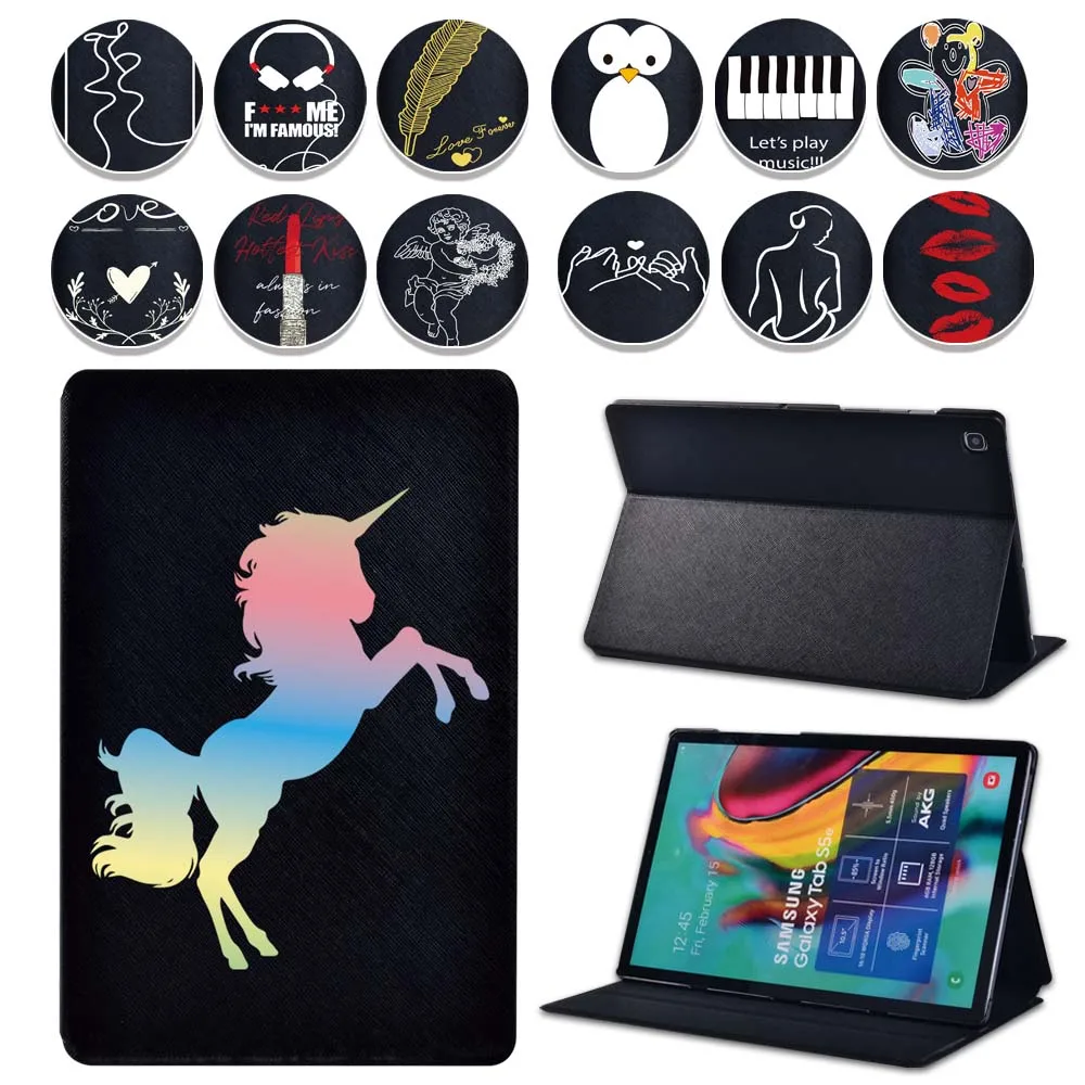 

Tablet Case for Samsung Galaxy Tab A7 Lite/Tab A8 10.5"/Tab A7 10.4"/Tab A 10.5"/9.7"/10.1" Pu Leather Stand Cover Simple Print