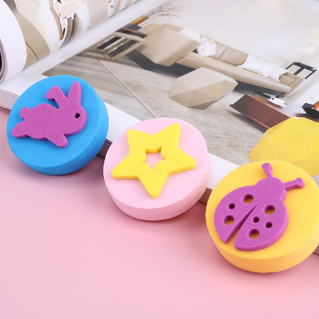 Sponge Stamp 24 Pieces EVA Painting Craft Sponges Double-Side Painting Stamper for Children DIY Craft Project Tool 1