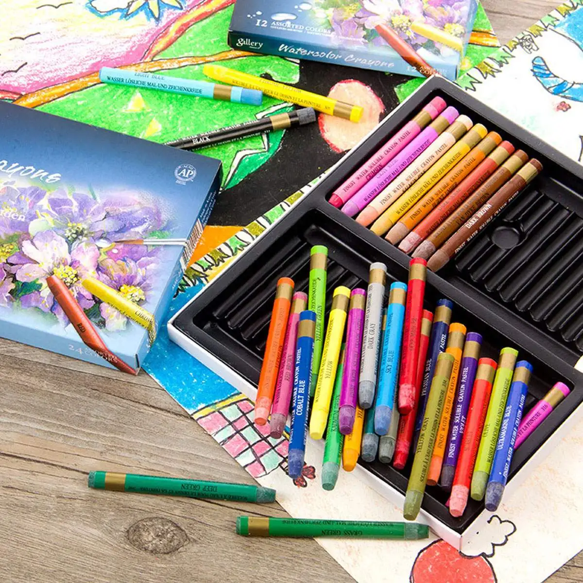 

12/24/36 Colors Professional Painting Oil Pastel Non-Toxic Wax Crayon Set Creative Drawing Graffiti Pens Kids Art Supplies Gifts