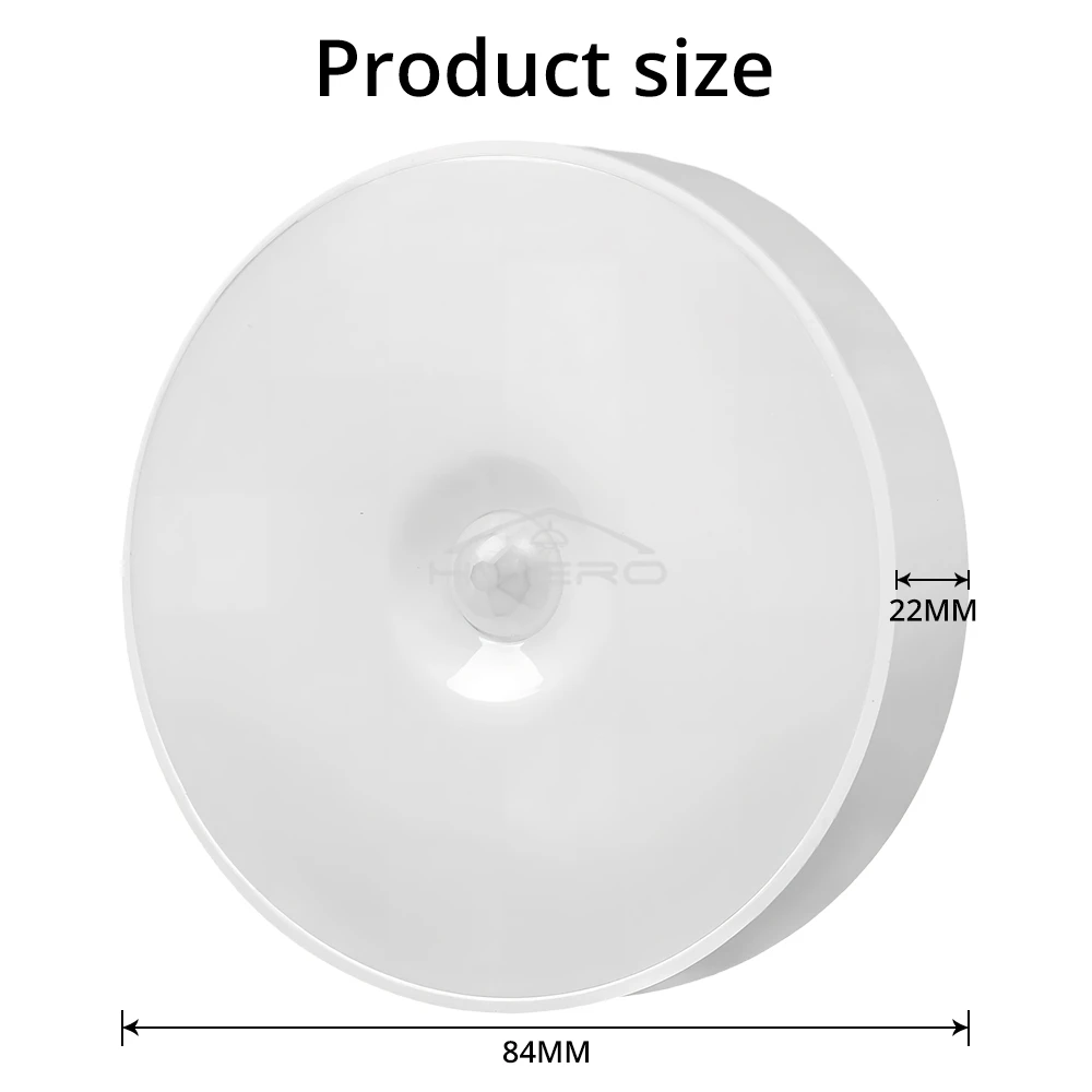 Round Night Light Led Wireless Motion Sensor USB Bulbs Charging Bedroom Decoration Staircase Cabinet Wardrobe Lighting Wall Lamp 6