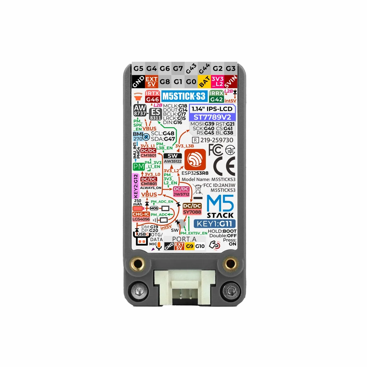 공식 M5Stack StickS3 ESP32 S3 고성능 소형 IoT 개발 키트
