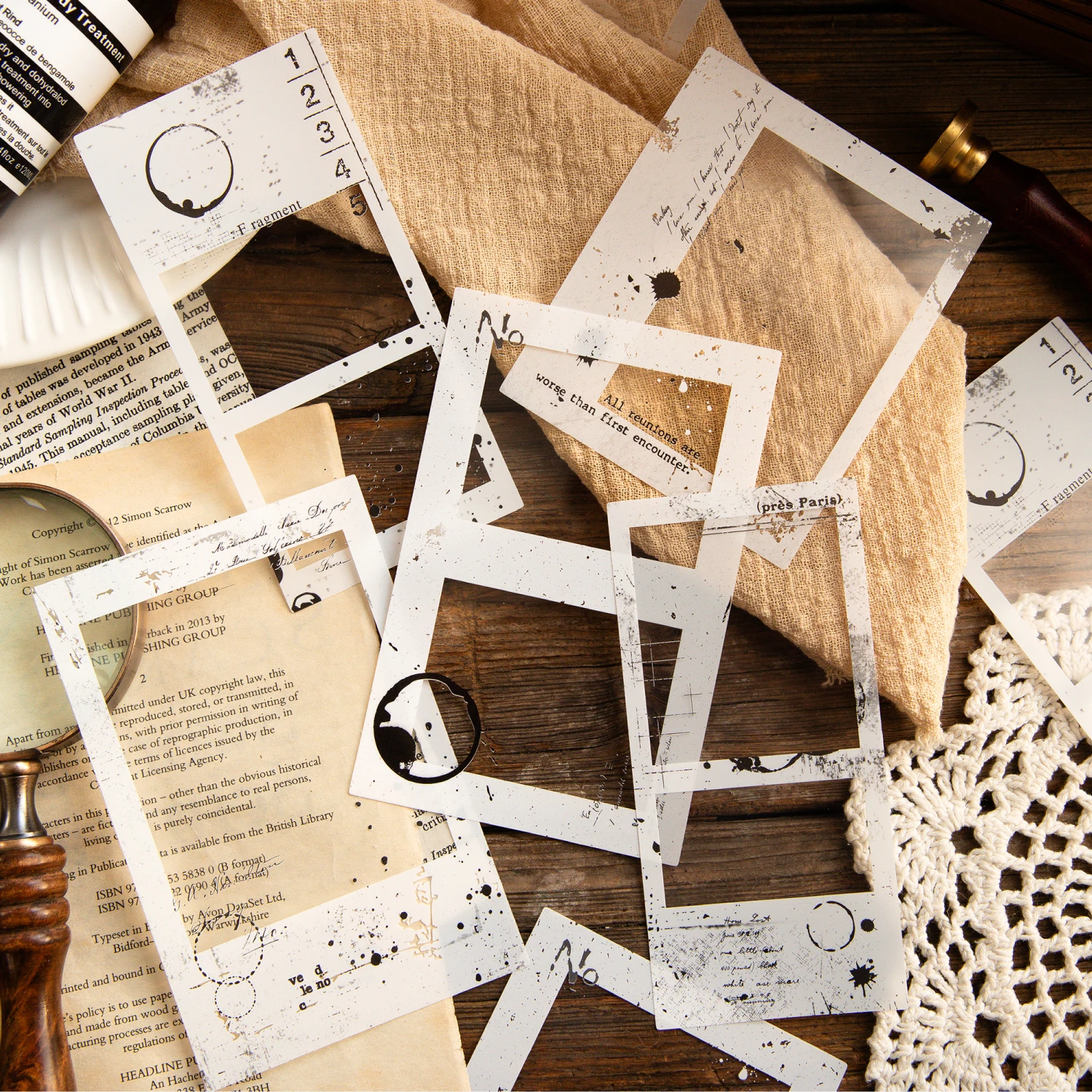 Vintage Photo Film Frame PET Sticker Package DIY Diary Junk Journal Decoration Label Stickers Album Scrapbooking 10 Sheets