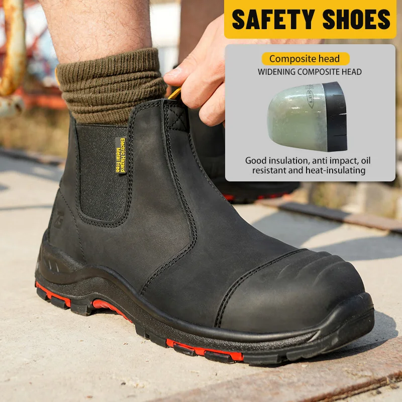 Sepatu Boot Oil Resistant Safety Boots CAT Mens Waterproof Slip