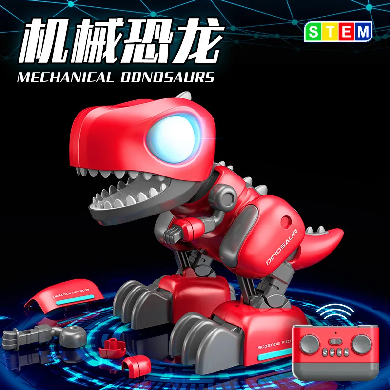 DIY Dinosaur toy Music dance drift Science and educational toys for children LED lighting dinosaur simulates sound Boy gift 2