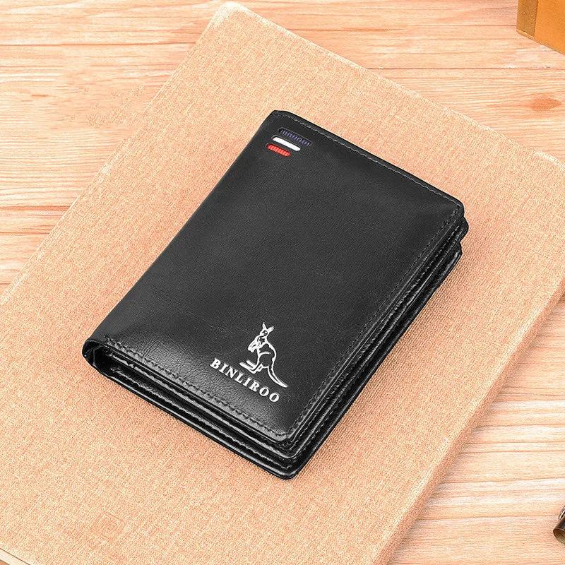Vintage Soft Leather Men's Short Wallet RFID Blocking Coin Purse Man Business ID Card Holder Luxury Male Zipper Money Clip
