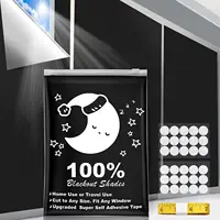 100% Blackout Curtain Removable Portable Travel Blocking Darkest Window Film Cloth Temporary DIY Blackout Curtains 1