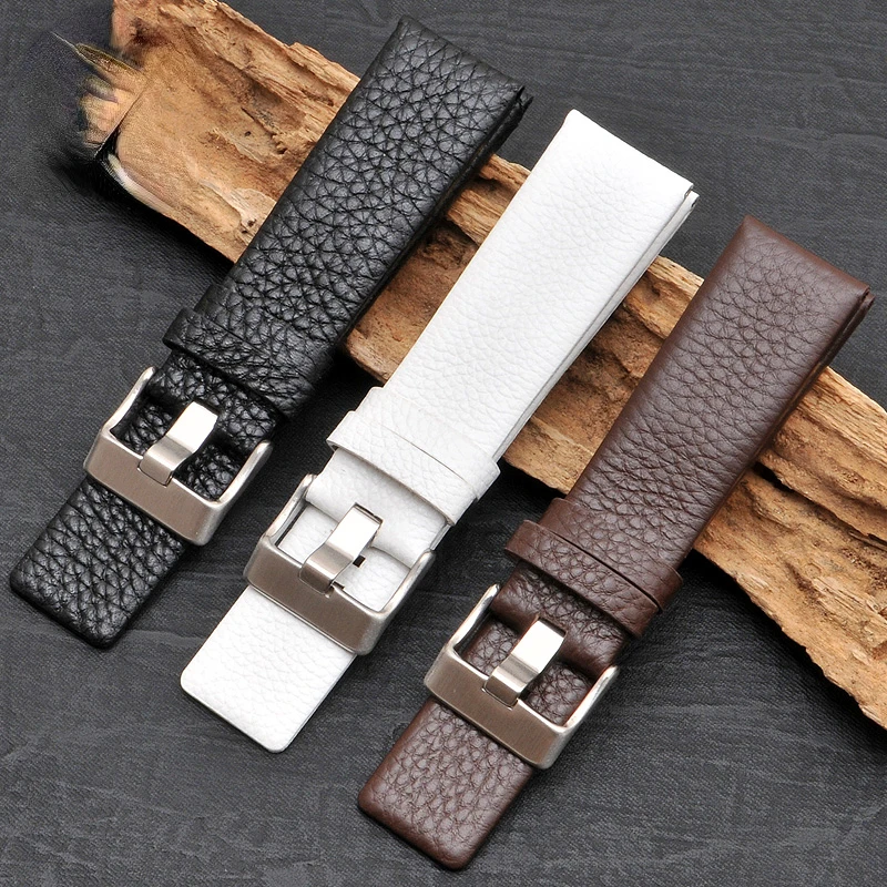 Per Diesel 32 28 27 Cinturino Per Orologio Impermeabile In Vera Pelle Da Uomo Gentleman Sevenfriday Cinturino Anti-Allergia Lucido Della Polizia Di Gr