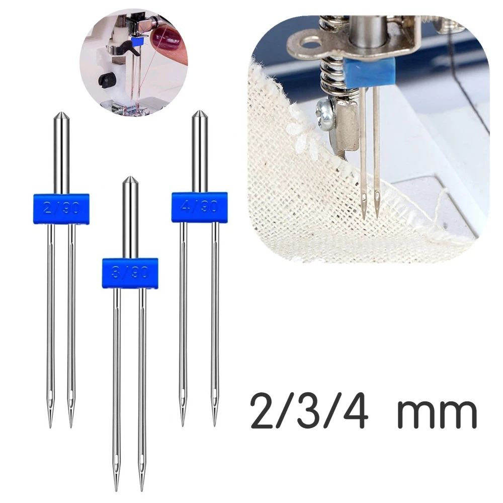 2/3/4mm Twin Needles Set Double Needle  Household Sewing Machine Needle for Brother Singer Sewing Machine Accessories 2/3/4/90