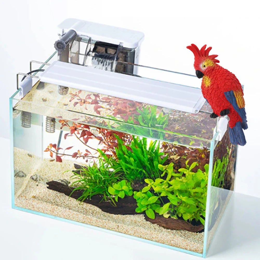 

Parrot Figurines Aquarium Ornaments Fun Simulation Parrot DIY Landscaping Decorations Fish Tank Accessories