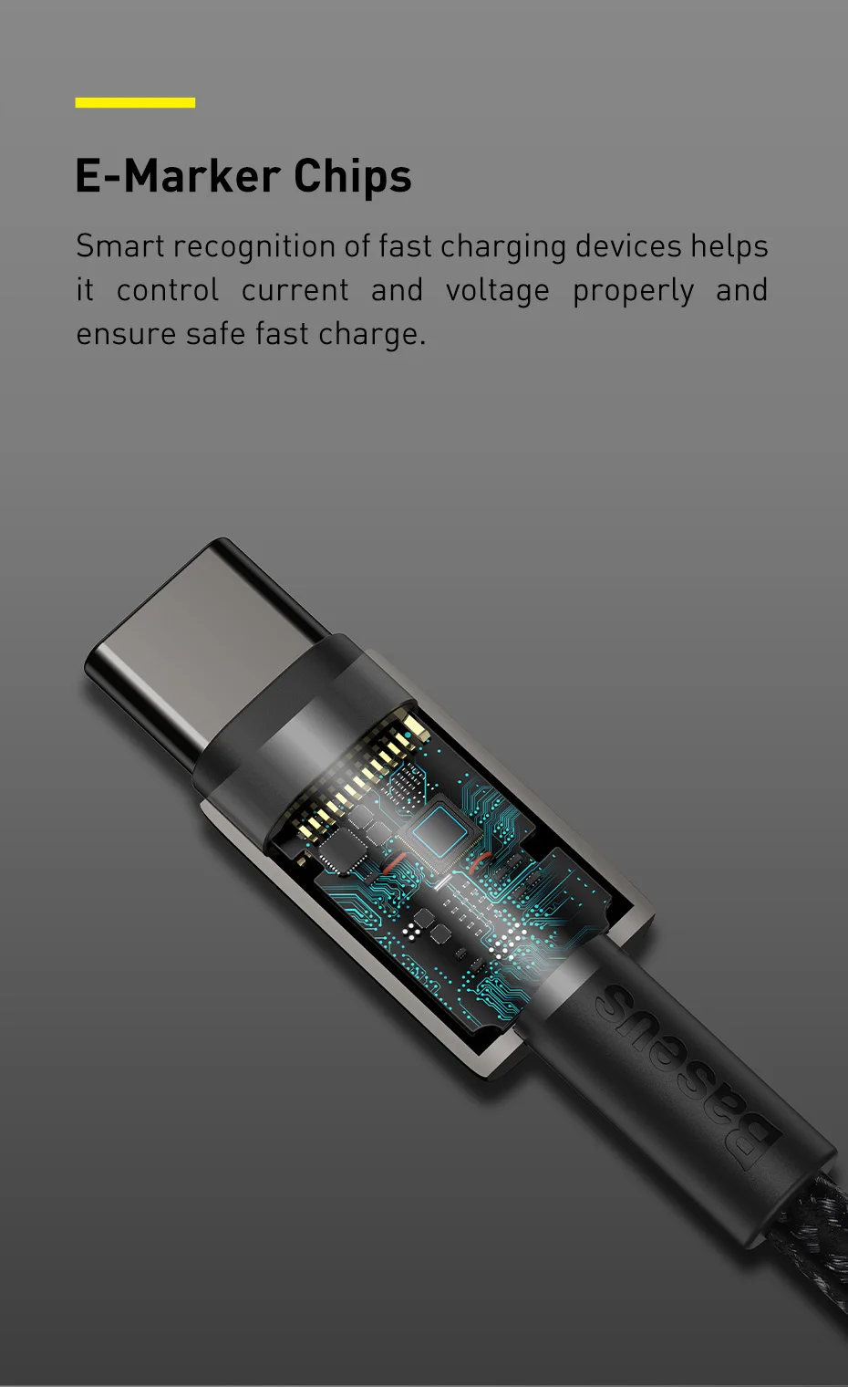 كيبل Baseus W USB-C شحن سريع لهاتف آيفون 15 وماك بوك - صورة المنتج 7